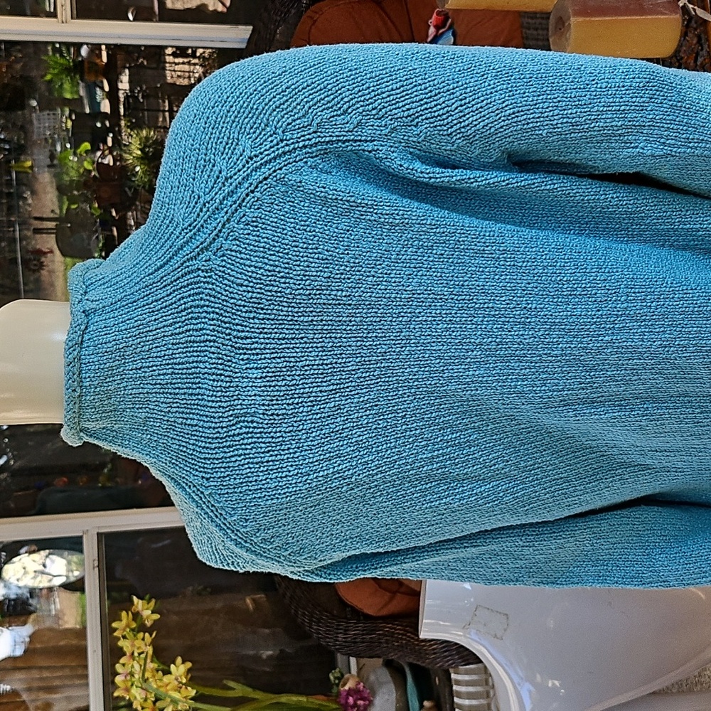L.L. Bean Blue Turtleneck Sweater - Picture 6 of 10